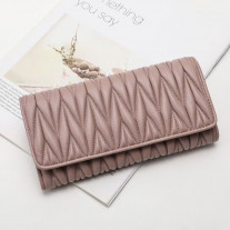 Jade Matelassé Lamb Leather Wallet Pink | Modern Heritage