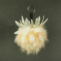 Pineapple Fox Fur Bag Charm Pink | LotusTing