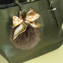 Silked Fox Fur Bag Charm Brown | LotusTing