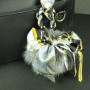 Silked Fox Fur Bag Charm Grey | LotusTing